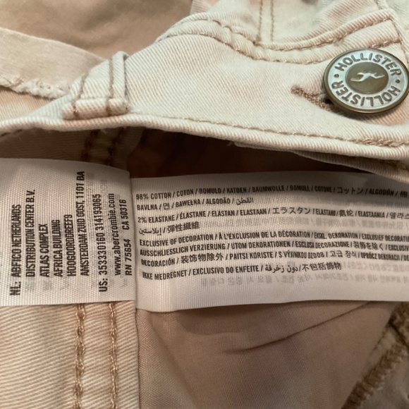 Hollister low rise light beige denim cutoff shorts size 1/W25 - Picture 5 of 5